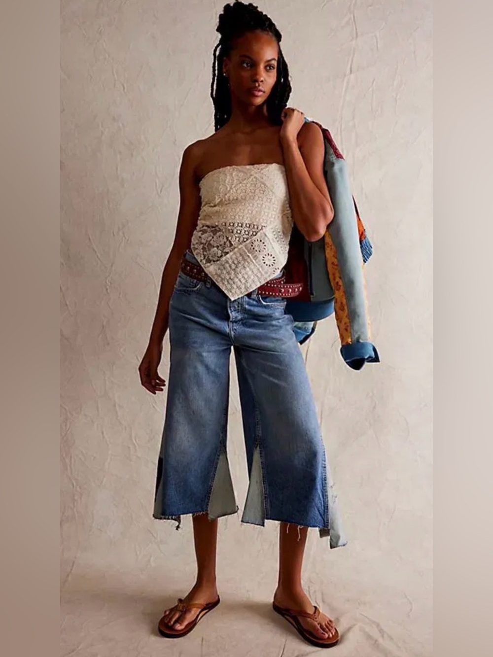 Free people we the free ripple Wide-Leg Cropped jeans 32